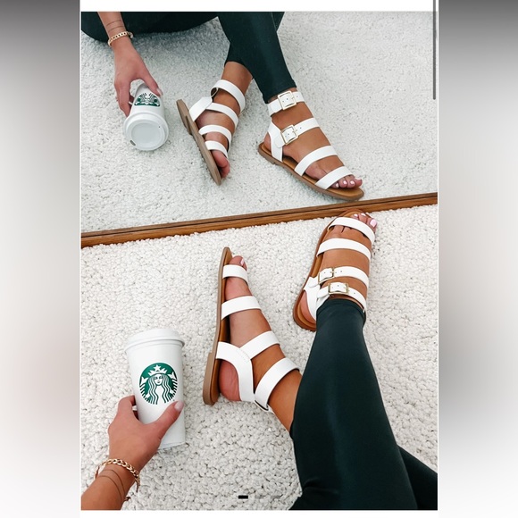 white sandal strappy - Picture 3 of 6